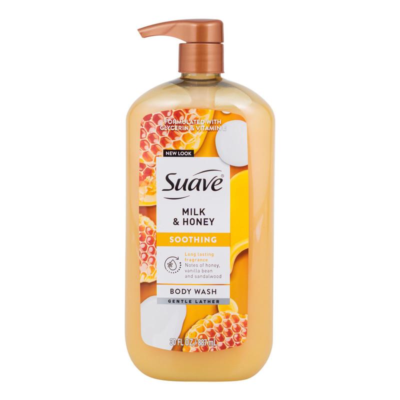 Suave Soothing Body Wash, 30 fl oz, Milk & Honey image