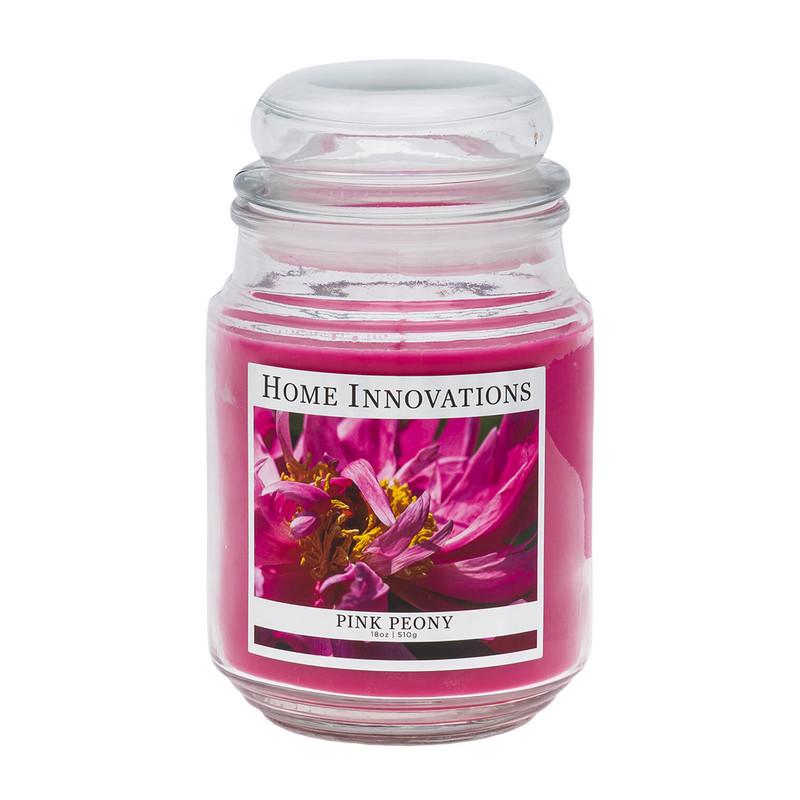 Home Innovations Pink Peony Scented Candle, 18oz/510g image