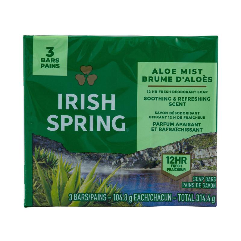 Irish Spring Aloe Mist 12-Hour Fresh Deodorant Bar Soap, 3 Pack image