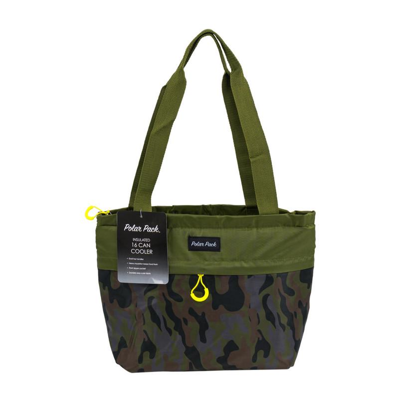 Polar Pack Insulated 16 Can Cooler Tote Bag, Camouflage Pattern image