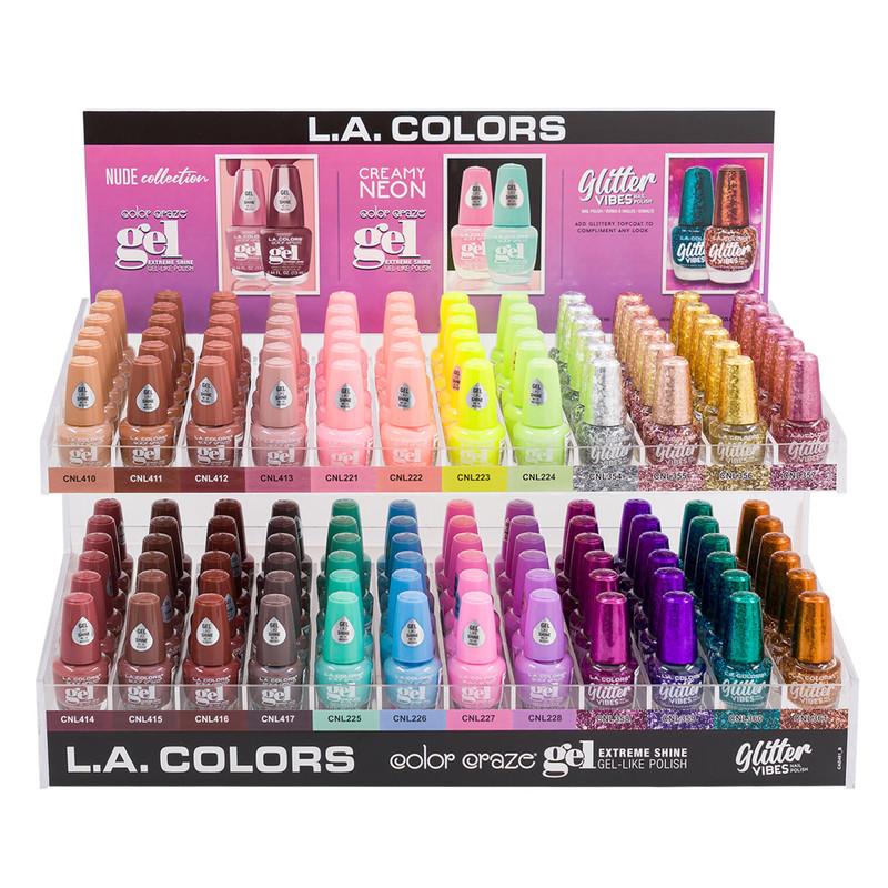 L.A. Colors Color Craze Gel and Glitter Vibes Nail Polish, Assorted
