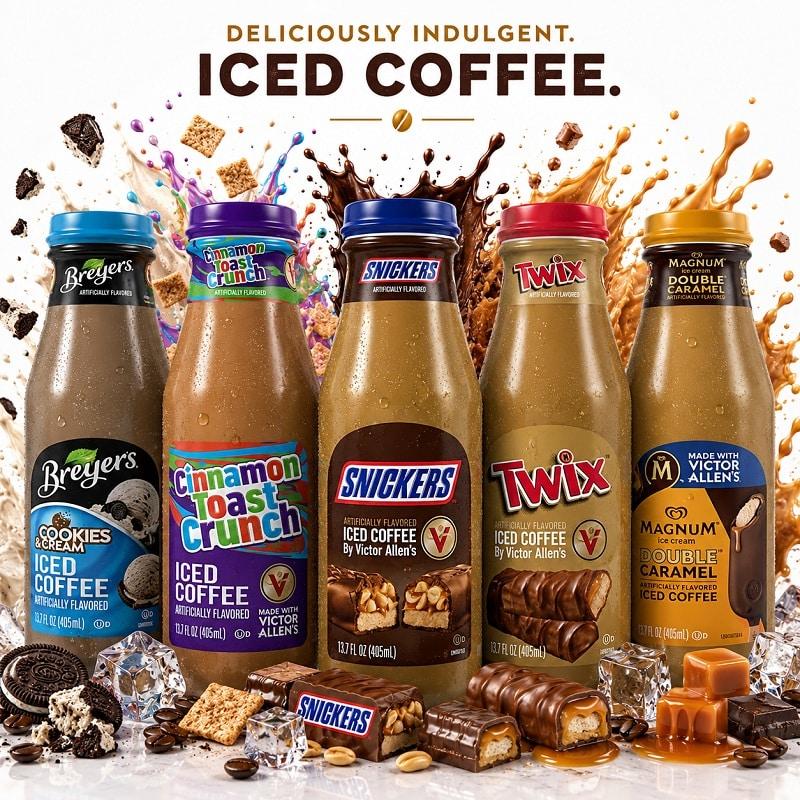 Snickers / Twix / Caramel / Cinnamon Toast Cruch Bottle Coffee 13.7oz – 12 / Case image