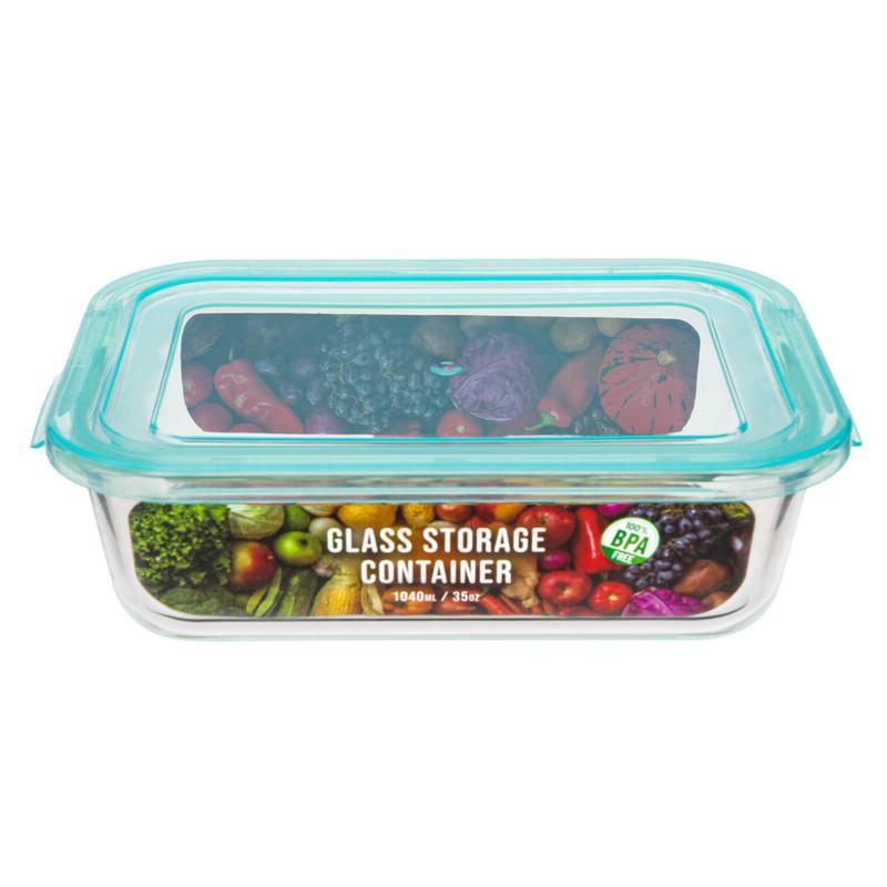 Glass Storage Container, 1040ml/35oz, Secure Lid, BPA Free image