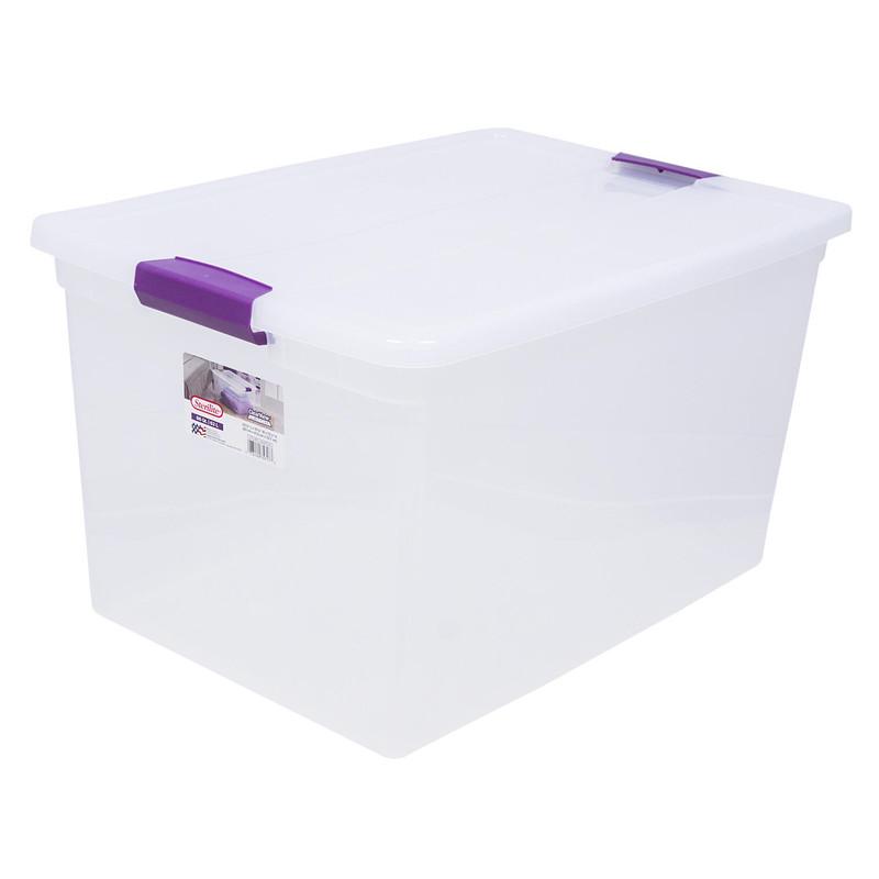 Sterilite 66qt Plum Latched Storage Box
