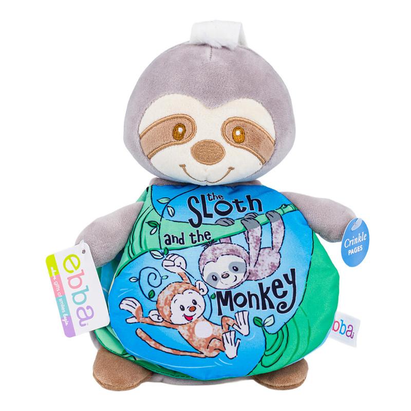 Aurora Ebba Engaging Story Pals The Sloth and The Monkey Baby Plush Toy, 9" image