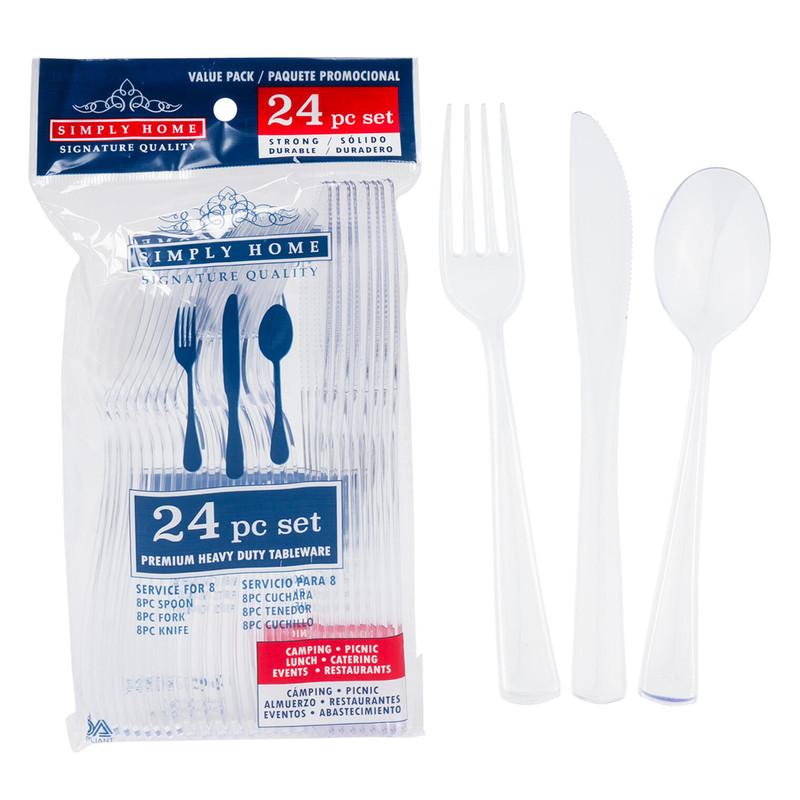 24 Piece Cutlery Set- Clear image