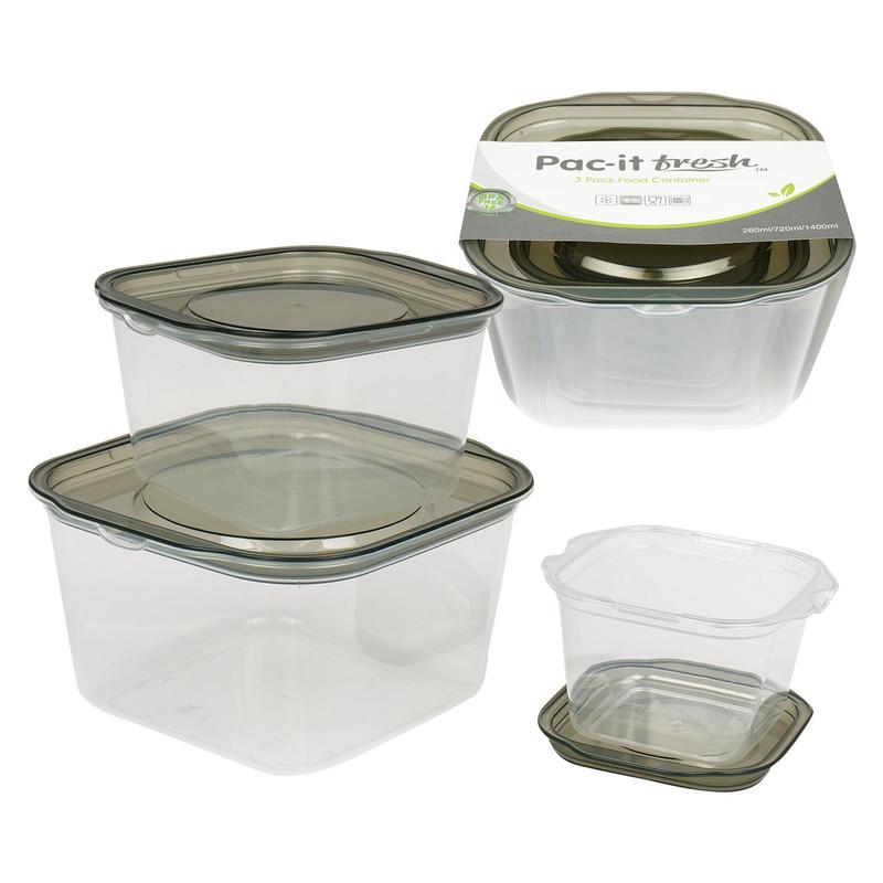 3 Piece Square Food Container Set image