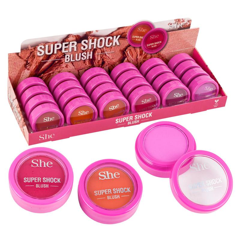 SHE MAKEUP SUPER SHOCK BLUSH - 6 ASSORTED COLORS