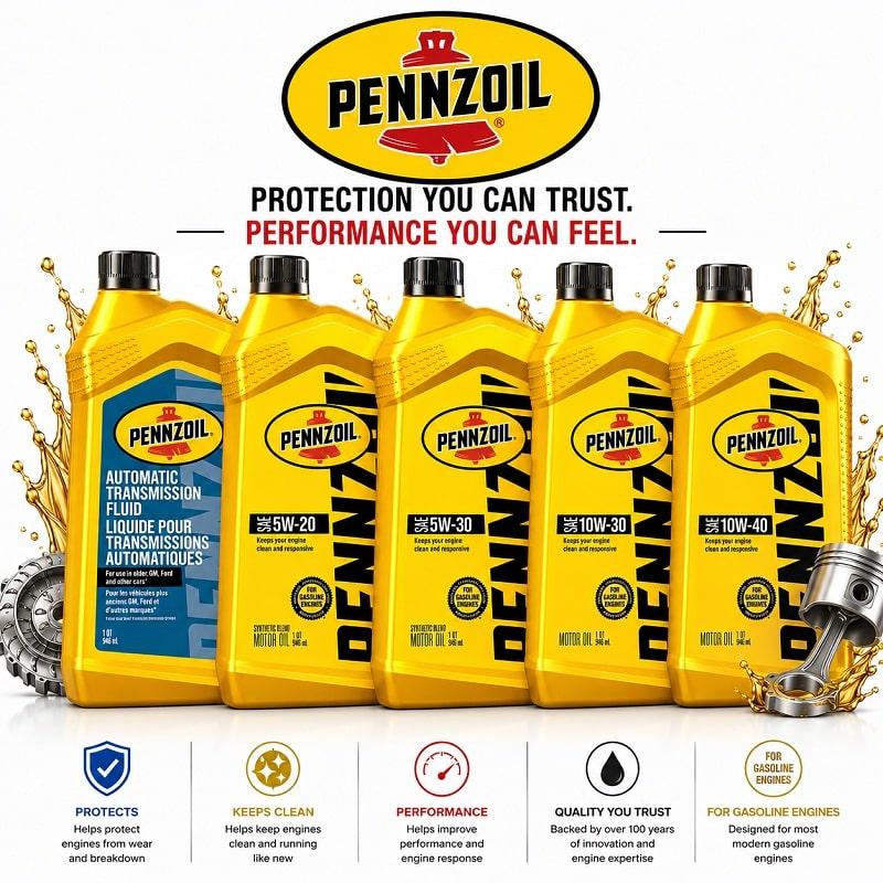 Pennzoil® Conventional Motor Oil 6 Quarts – Case