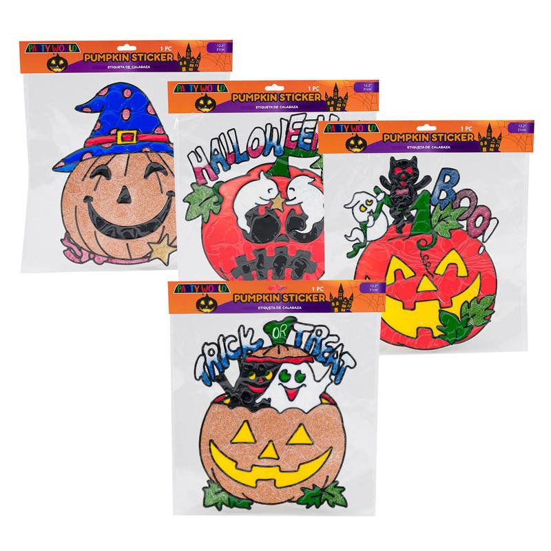 Halloween Pumpkin Sticker Decor, 12.2", 1 Piece, Assorted Designs image