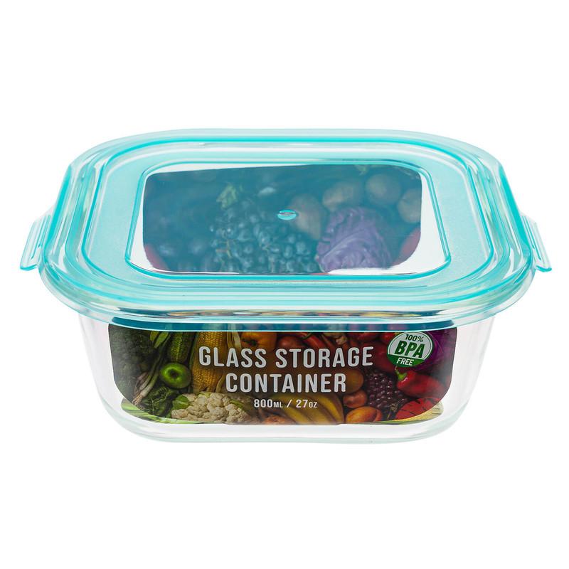 Glass Storage Container, 800ml/27oz, Secure Lid, BPA Free