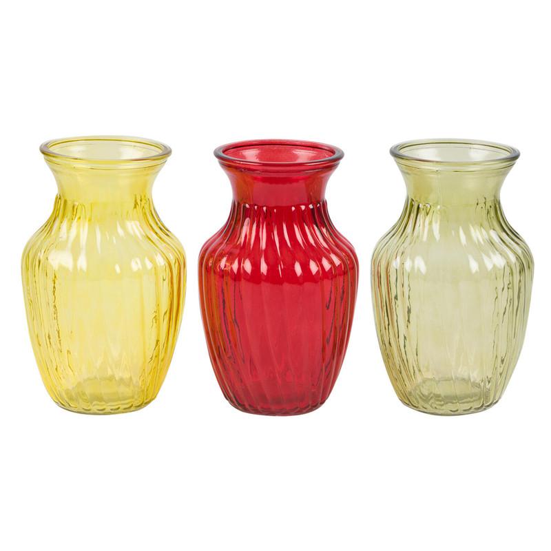 Glass Vase - 8" H - 3 Assorted Colors image