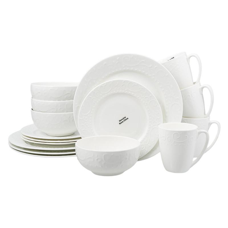 Bone China Dinnerware Set, Vineyard Round, 16 Pieces image