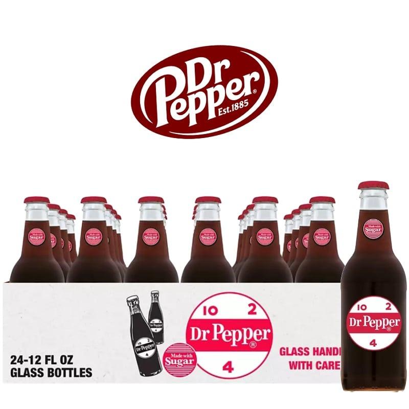 Dr Pepper® 12oz Glass Bottle Made with Real Sugar – 24 / Case image