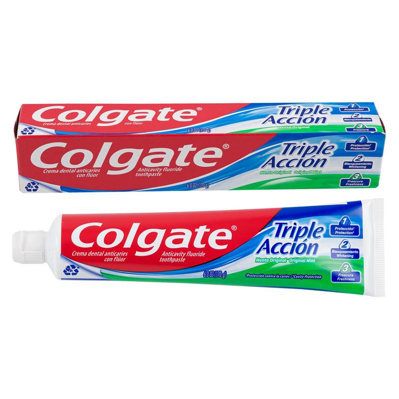 Colgate Triple Action Anticavity Fluoride Toothpaste, 6 oz image
