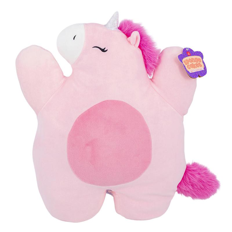Aurora Spongecakes Pink Frosting Unicorn Plush Stuffed Animal, 16" image