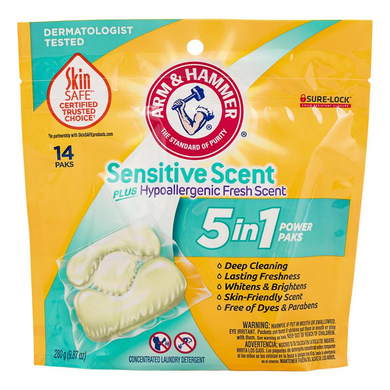 Arm & Hammer Sensitive Scent 5-in-1 Power Paks Laundry Detergent, 14 Packs image