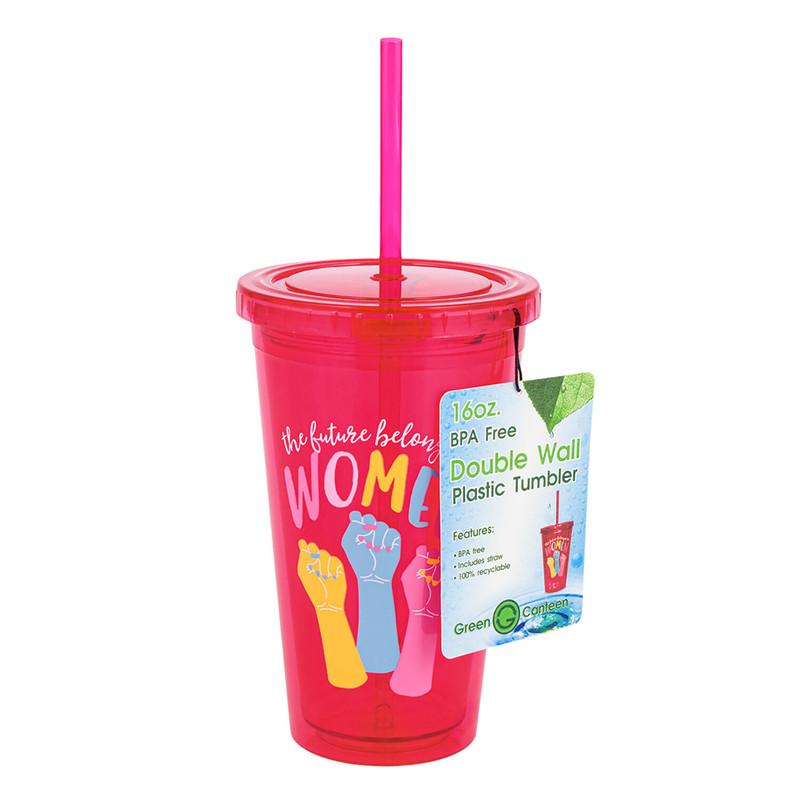 Double Wall Plastic tumbler, 16 oz, BPA Free image