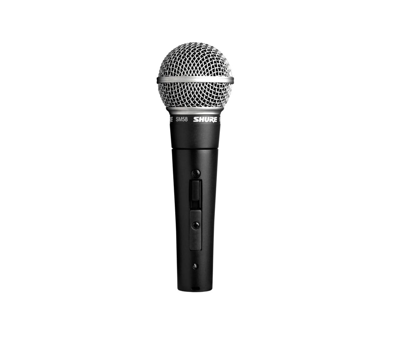 Shure SM58S Dynamic Vocal Microphone with On/Off Switch, Cardioid Pattern, Built-in Pop Filter, for Live & Studio Performance Mic for Singers, Speakers & Stage Use, Black image