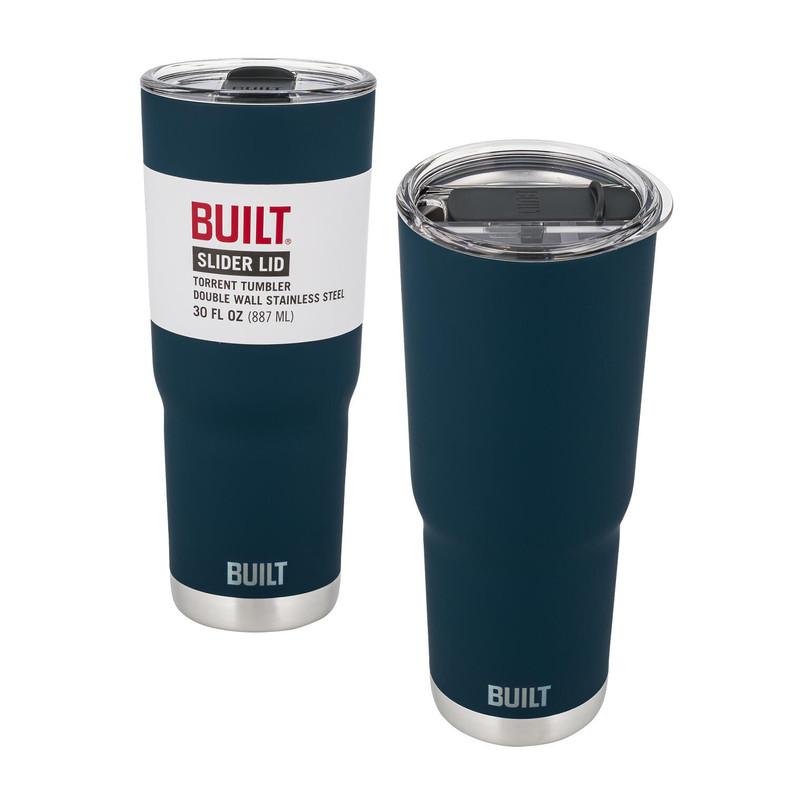 BUILT Double Wall Stainless Steel Torrent Tumbler with Slider Lid, Teal, 30 oz image