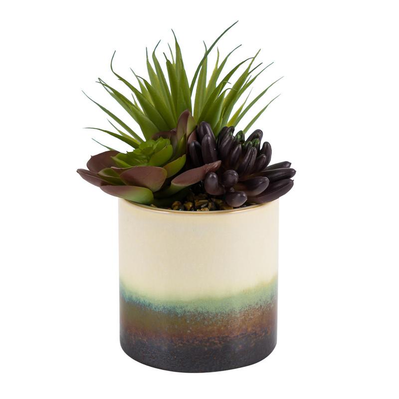 Artificial Succulents in Pot - 7.4" image