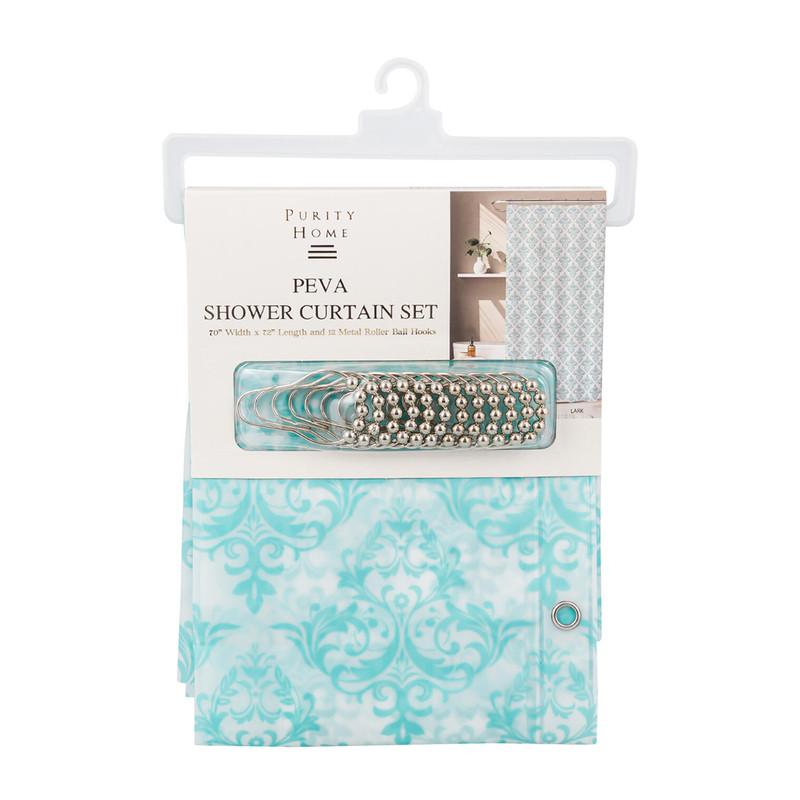 Purity Home PEVA Shower Curtain Set, 70in x 72in, Lark image