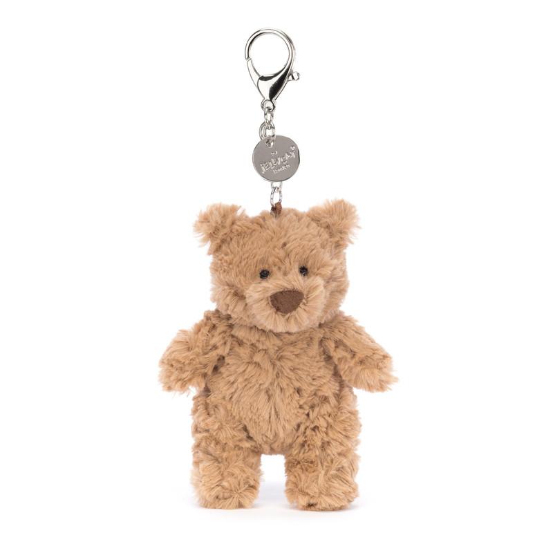 Jellycat Bartholomew Bear Bag Charm, 4.5 inches - Teddy Bear Plush Keychain - Great Gift Idea image
