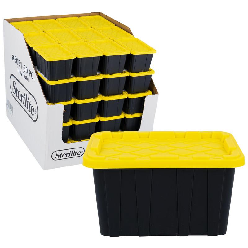 Sterilite Mini Tiny Tote Storage Bin Container, Yellow Lily image