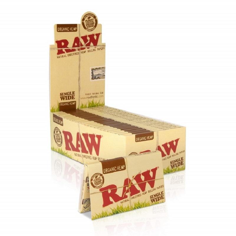 RAW® – Organic Hemp Rolling Papers Single Wide (Double Feed) 100ct – 25 / Display image