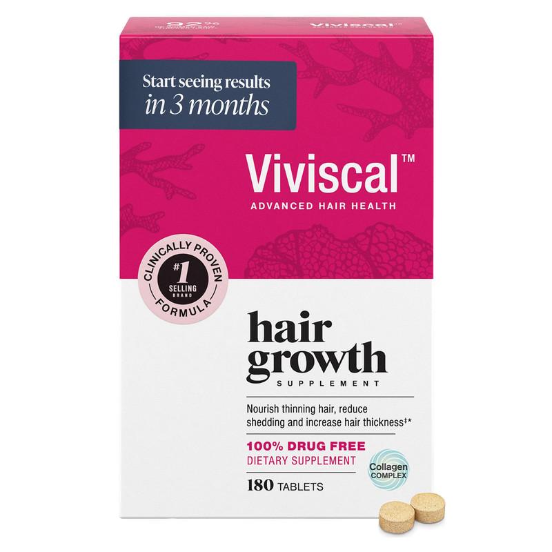 Viviscal Hair Growth Supplements For Women For Thicker, Fuller Hair, Nourishes Thinning & Loss, With Proprietary Collagen Complex, 180 Tablets, 3 Month Supply image