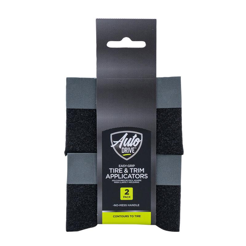 Auto Drive Easy Grip Tire & Trim Applicators, No Mess Handle, 2 Pack