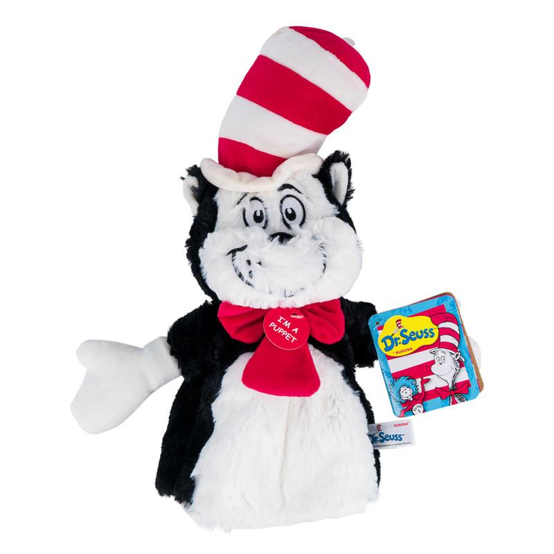 Aurora Dr. Seuss Cat In The Hat Hand Puppet Plush Stuffed Toy, 14" image