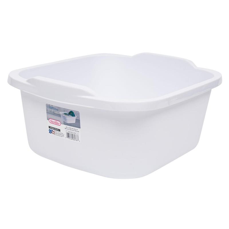 Sterilite Plastic Dishpan, 12qt, White image