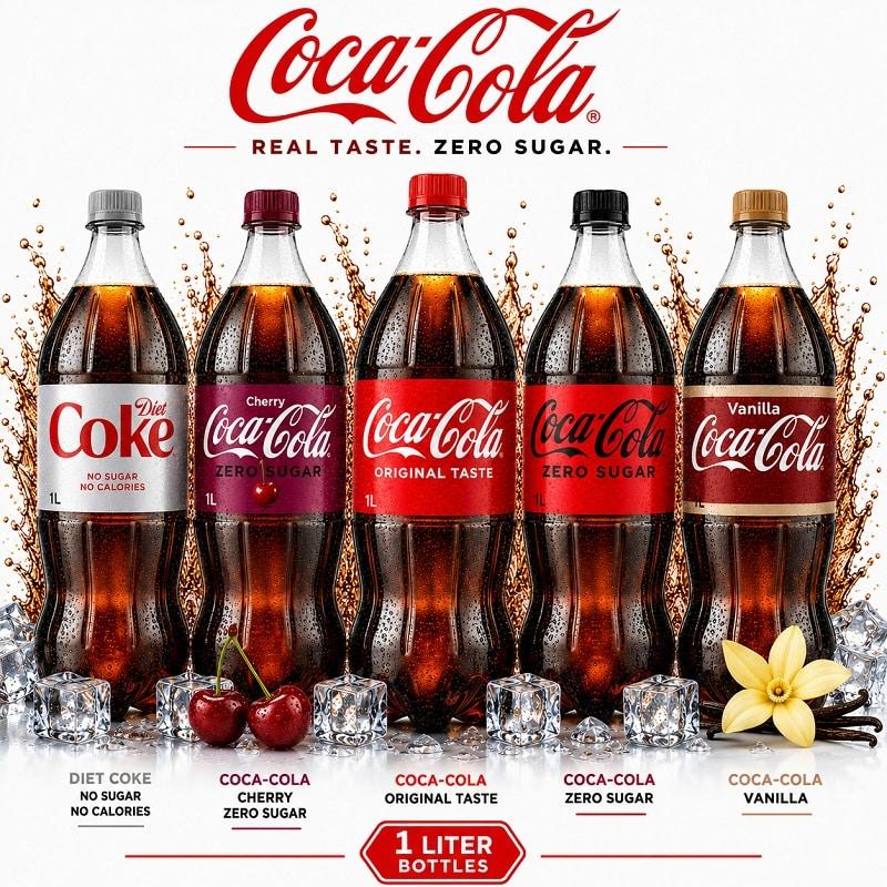 Coca Cola® 1 Liter Soda Pop Flavors 12 / Case image