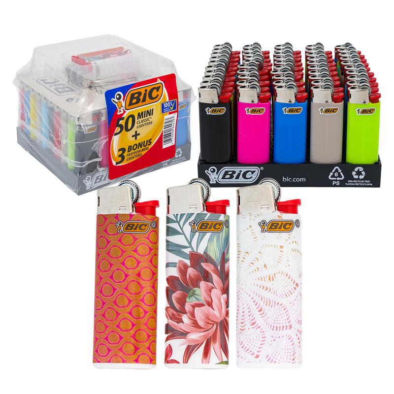 BIC Mini Classic Lighters, Assorted Bright Colors, 50 Count Tray image