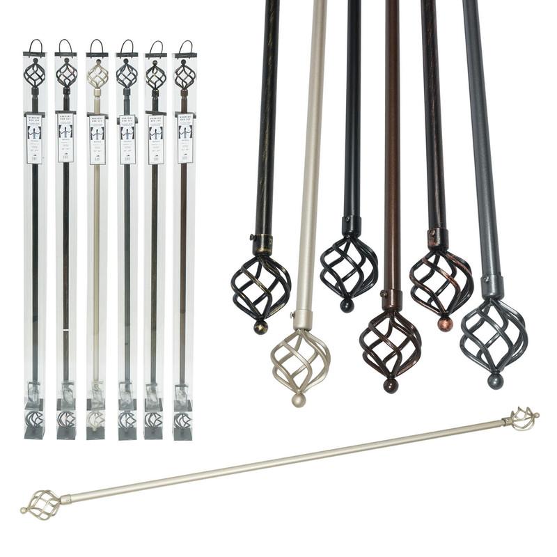 Window Curtain Rod- 48"-84"- 6 Assortments