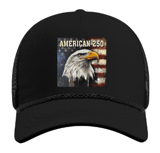 American 250 Painted Eagle Black Cap