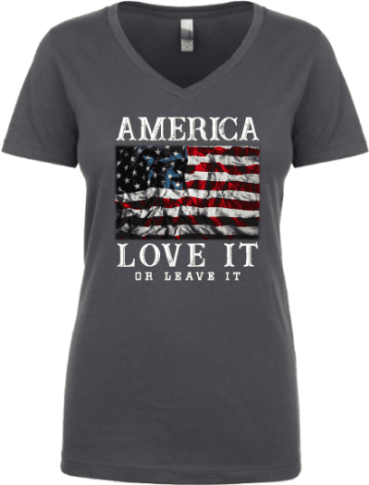 America Love It Or Leave It Women's V-Neck T-Shirt image