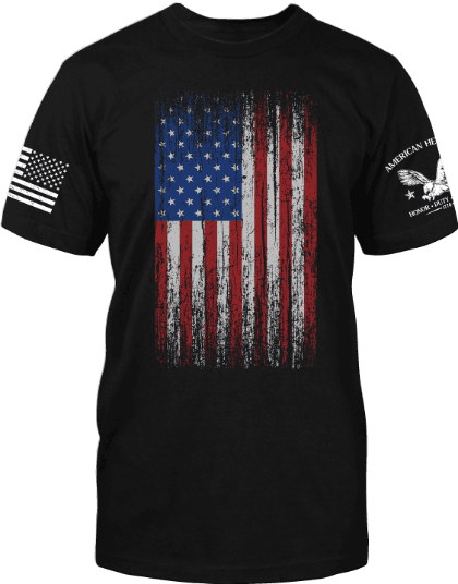 American Heritage Full Color Distressed Flag T-Shirt image