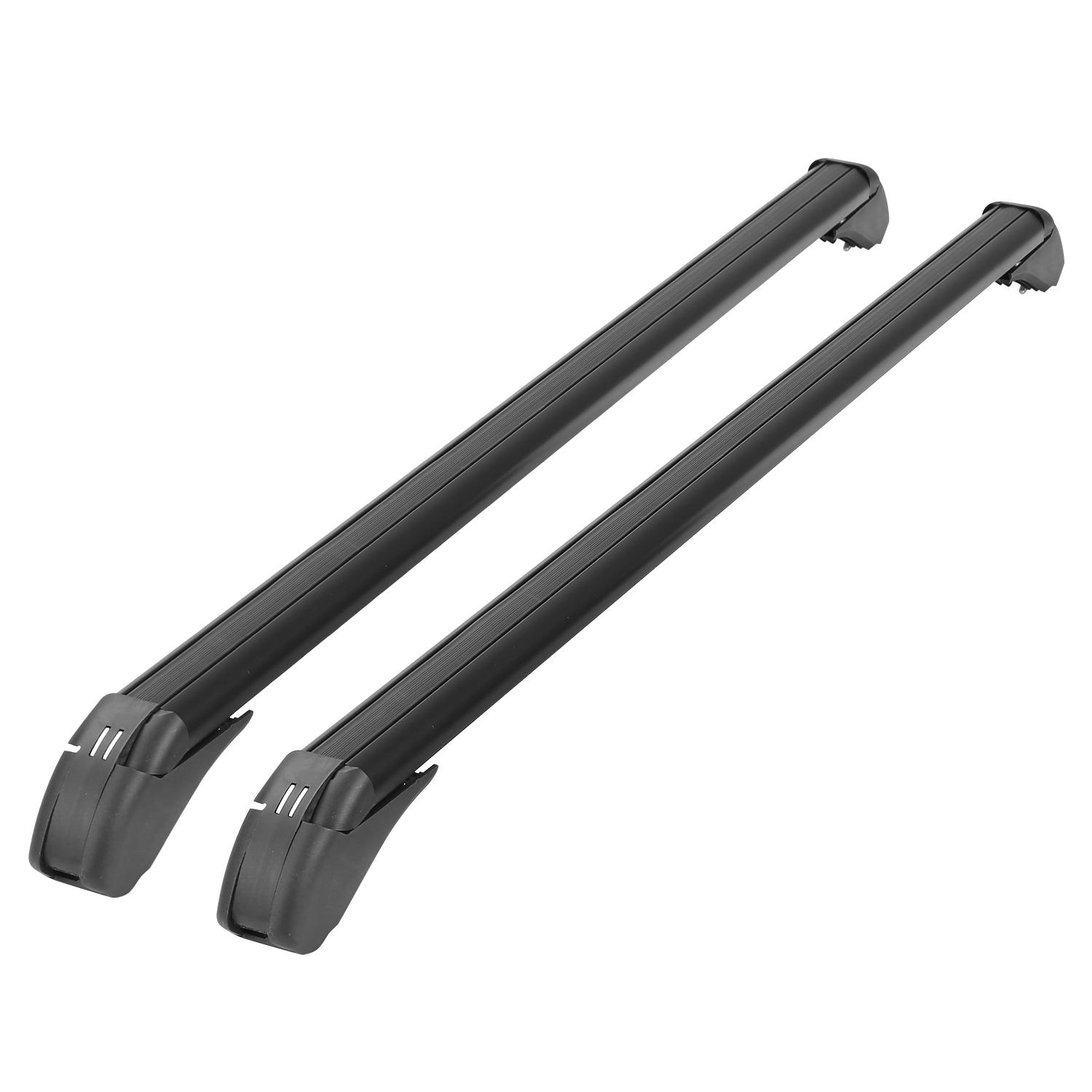 2PCS Universal 110cm/43-inch Car Roof Rack Cross Bar w/ Anti-Theft Lock Adjustable Window Frame for bike kayak cargo luggage image