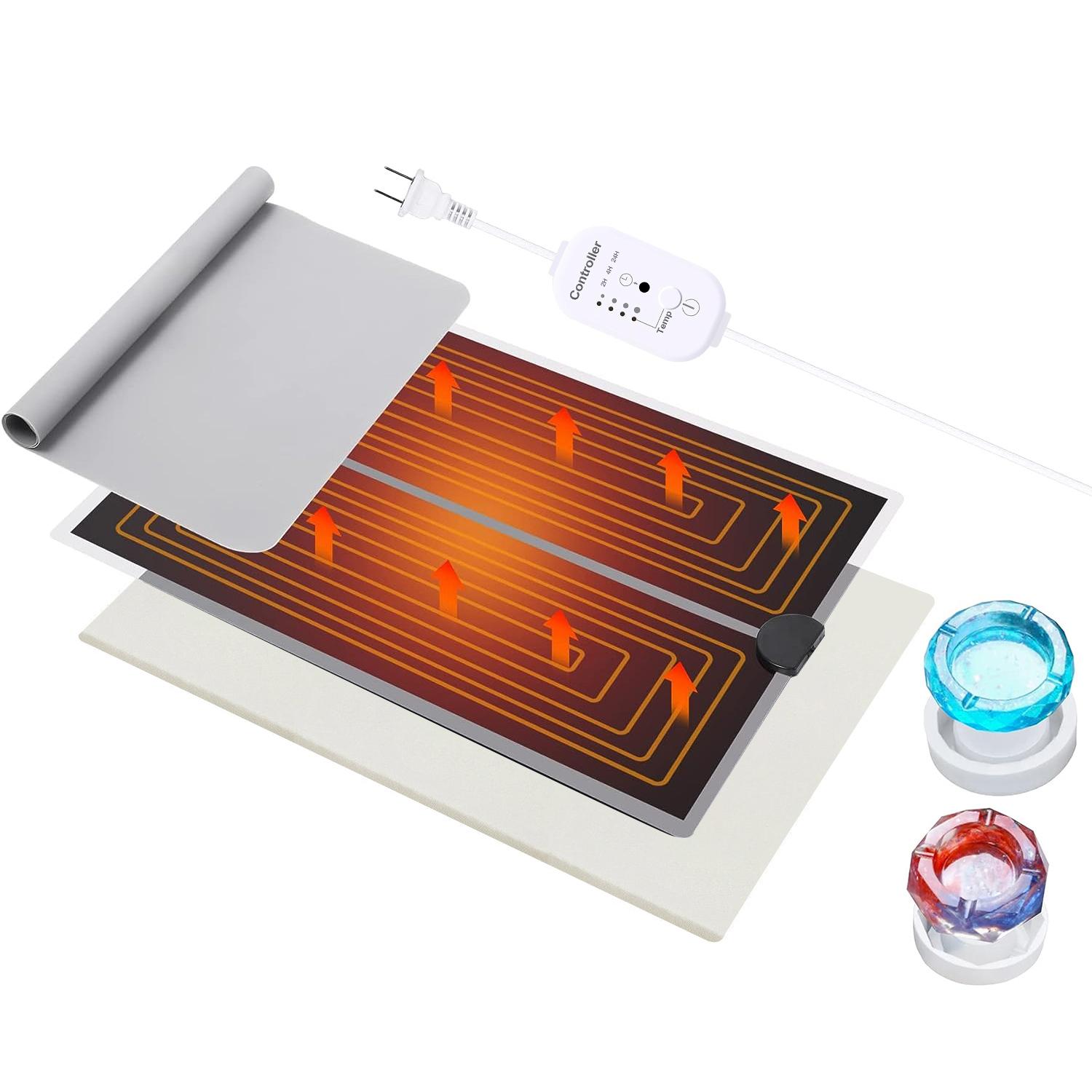 Resin Heating Mat with Smart Timer Setting Resin Curing Machine Silicone Mat Resin Dryer 4 Gear Temperature Adjustment for Resin Mold Silicone Mold Ep image