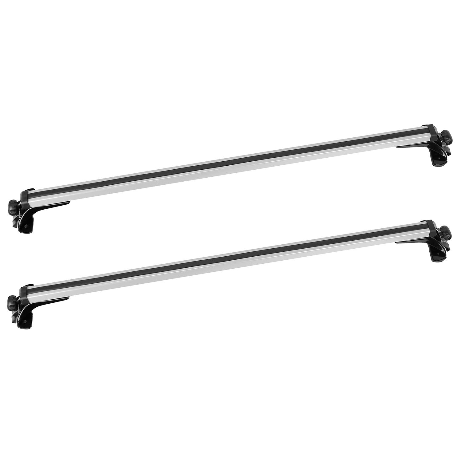47.24in Universal Top Roof Rack Cross Bar Cargo Carrier Aluminum Crossbar Rack w/ 165LBS Capacity Fit for Most Vehicle Wagon Car Without Roof Side Rai image