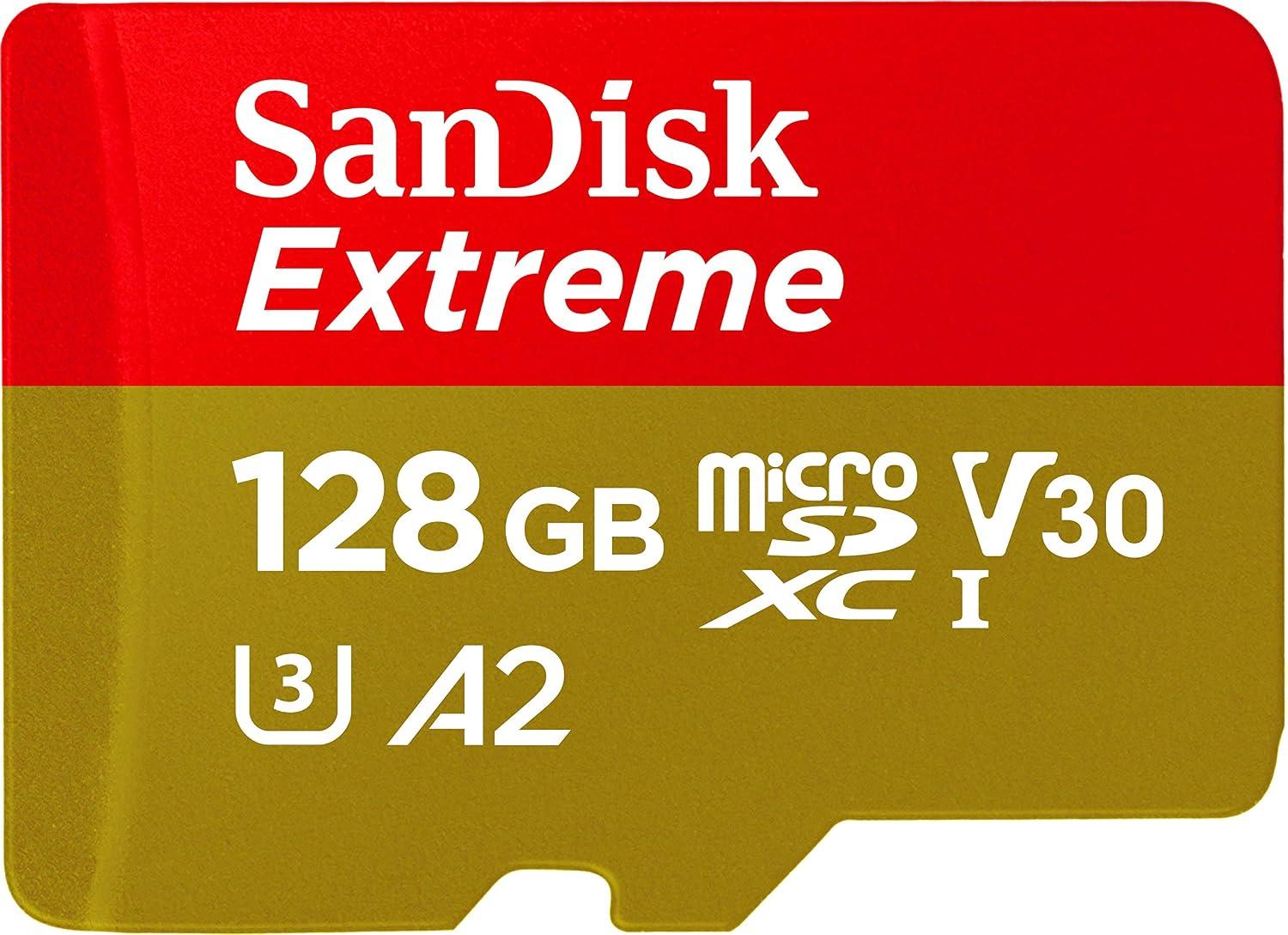 SanDisk 128GB Extreme microSD UHS-I Card with Adapter - U3 A2 - SDSQXA1 image