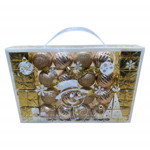 Christmas Balls With Gift Boxes 24 In BoxGold image