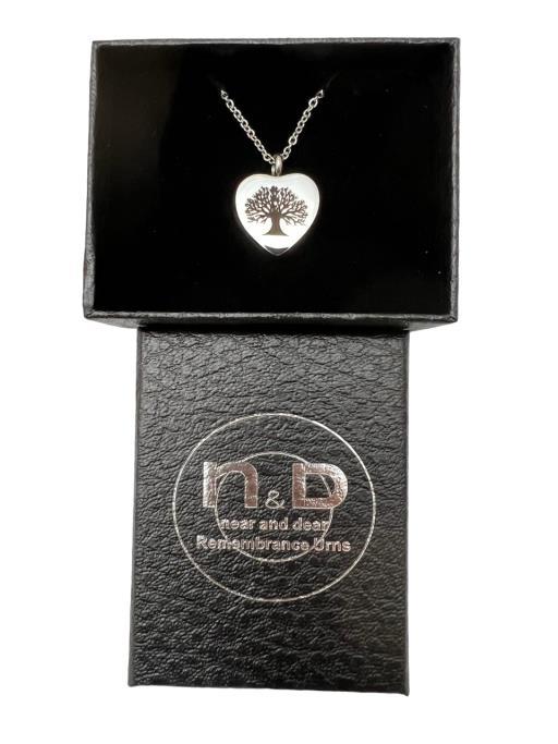 Stainless Steel Pendant Heart With An Engraved Tree Of Life image