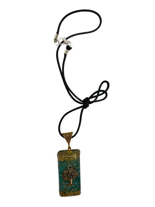 Aquamarine Orgonite Pendant With Tree Of Life image