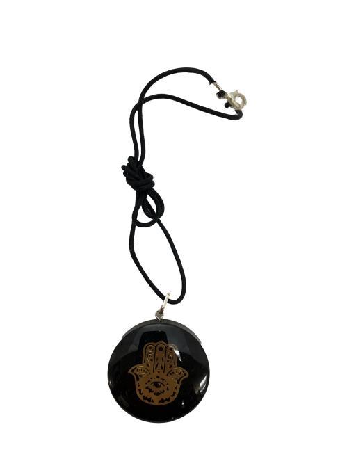 Shungite Orgonite Pendant With Hamsa Hand image