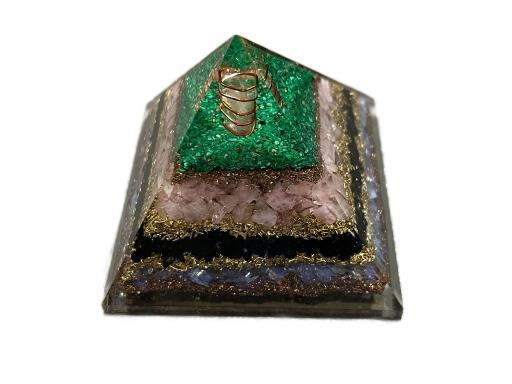 Melachite Layer Orgonite Pyramid image