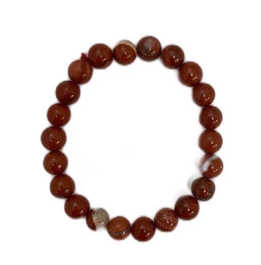 Red Jasper Ab Bracelet Soothes The Nerves Restores Balance And Aligns The Chakras 8Mm image
