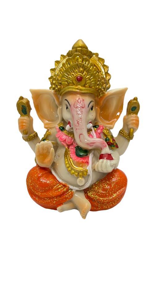 Ganesh Statue Orange Gold image